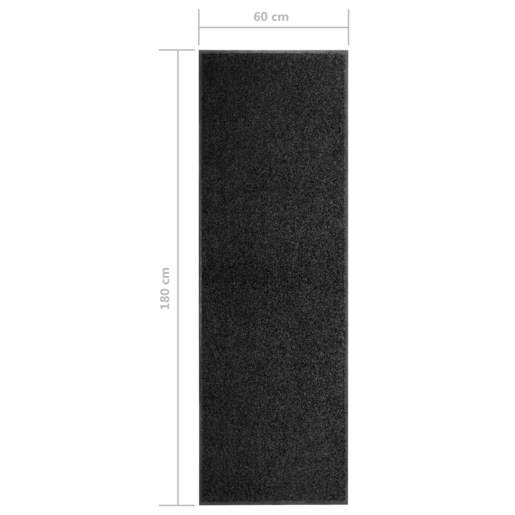 Door Mat | Black | Polyamide | 60x180 cm | Doormat | Rectangular