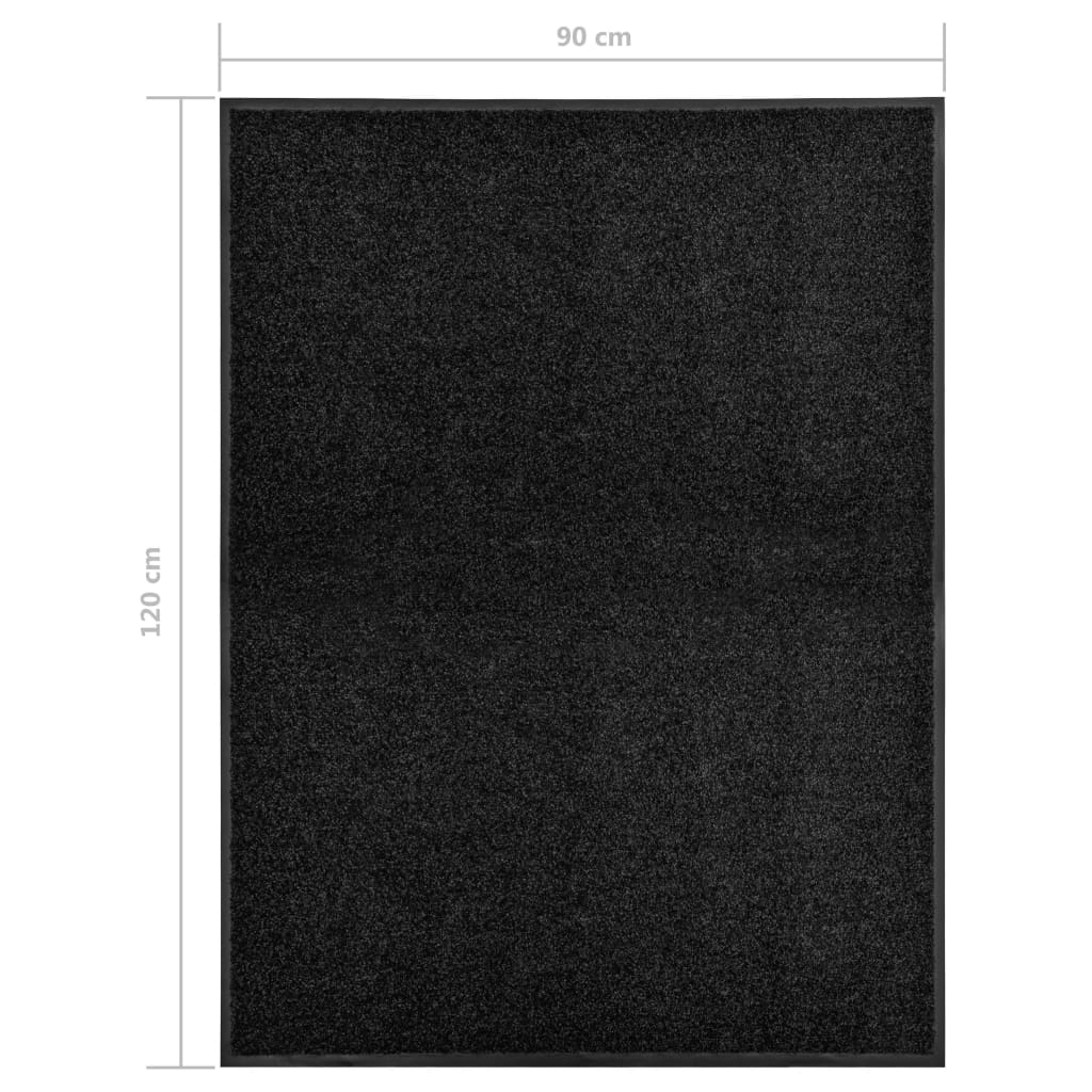 Door Mat | Black | Polyamide with PVC backing | 90x120 cm | Doormat