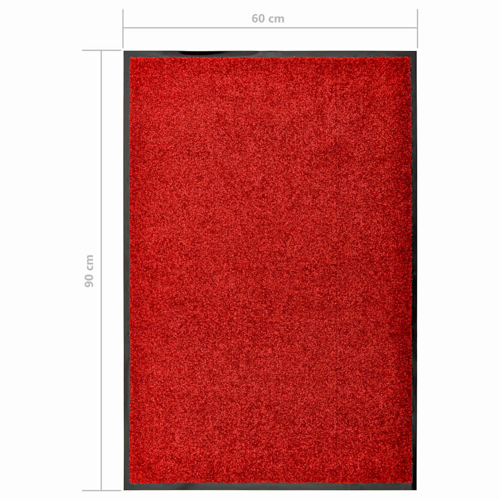 Door Mat | Red | Polyamide | 60x90 cm | Rollable | Door Mat | Rectangular