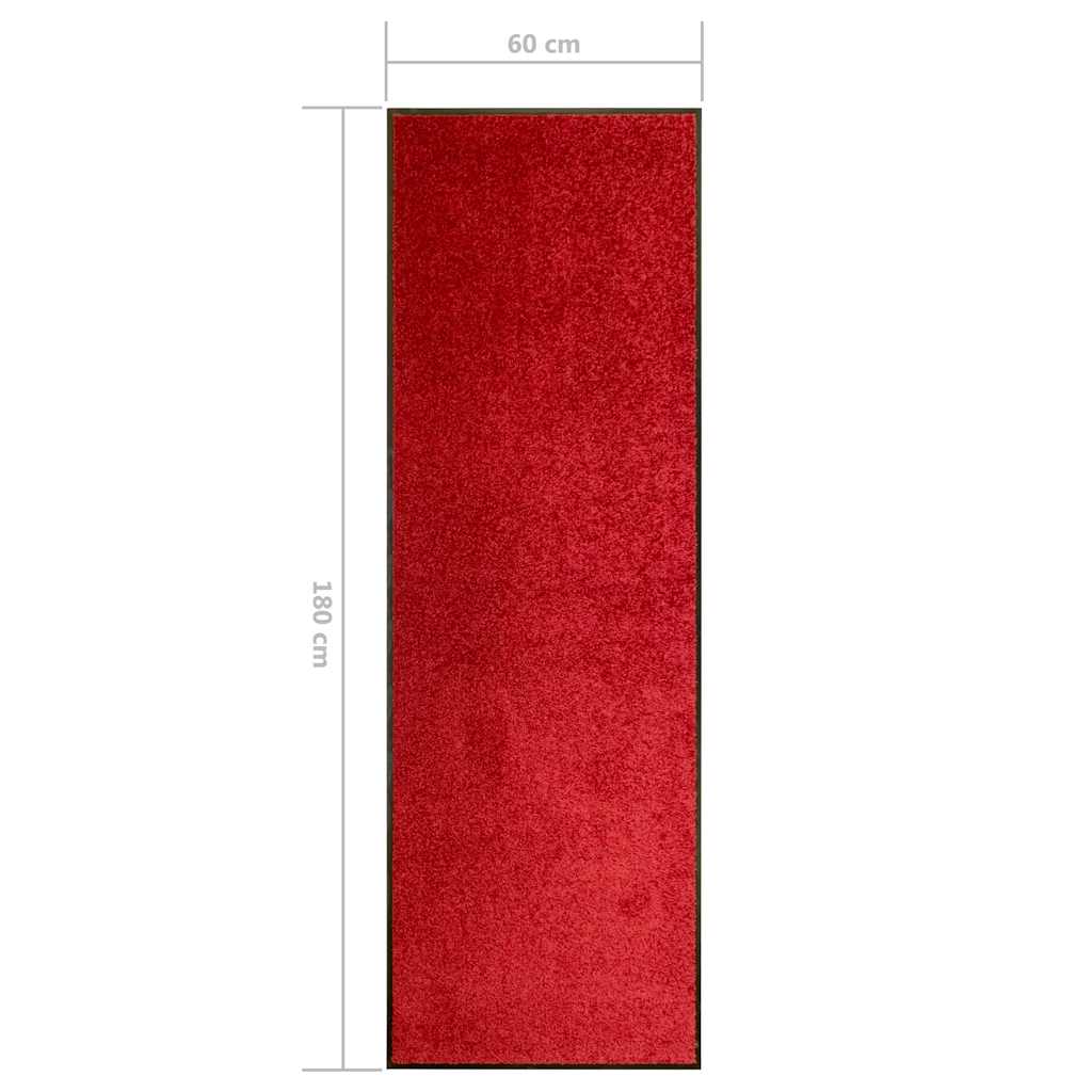 Door Mat | Red | Polyamide, PVC | 60x180 cm | Non-slip | Door Mat