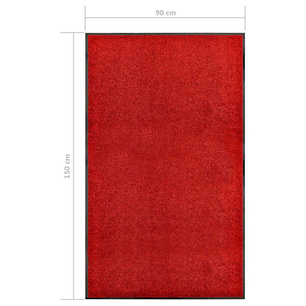 Door Mat | Red | Polyamide, PVC | Large | Non-slip | Doormat