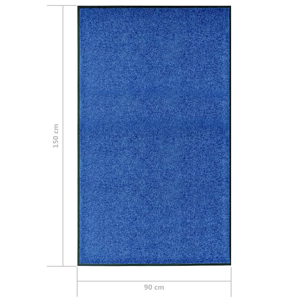 Door Mat | Blue | Polyamide | 90x150 cm | Non-slip | Door Mat