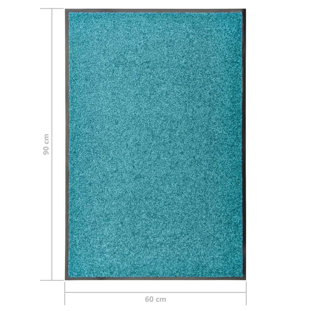 Door Mat | Cyan | Polyamide | Large | Non-slip | Door Mat | Rectangular
