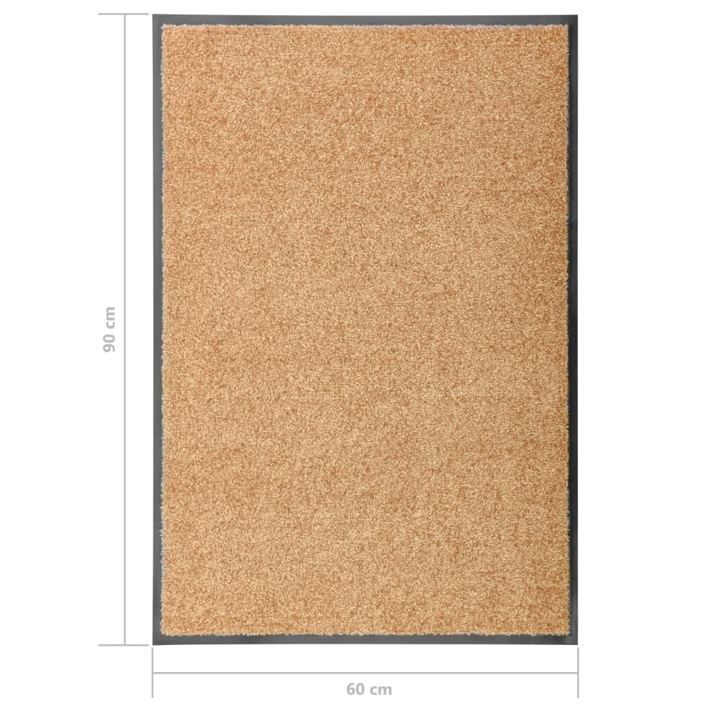 Door Mat | Cream | Polyamide | 90x60 cm | Non-slip | Rectangular | Modern