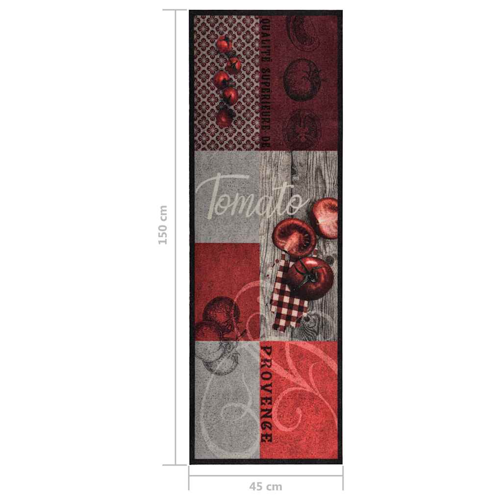 Kitchen Floor Mat | Red, Grey, Black | Polyamide, Latex | Medium
