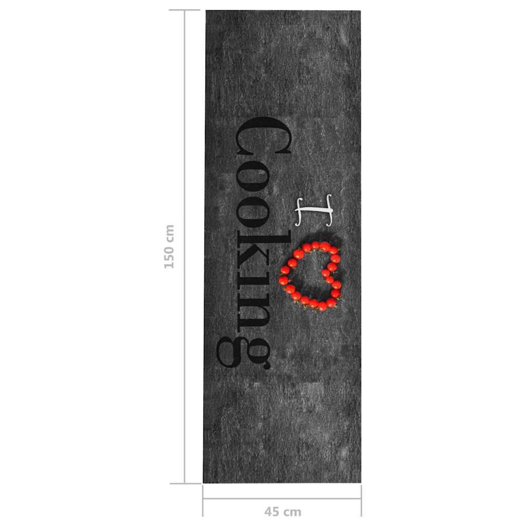 Kitchen Floor Mat | Multicolour (Black, Red, Grey) | Polyamide, Latex
