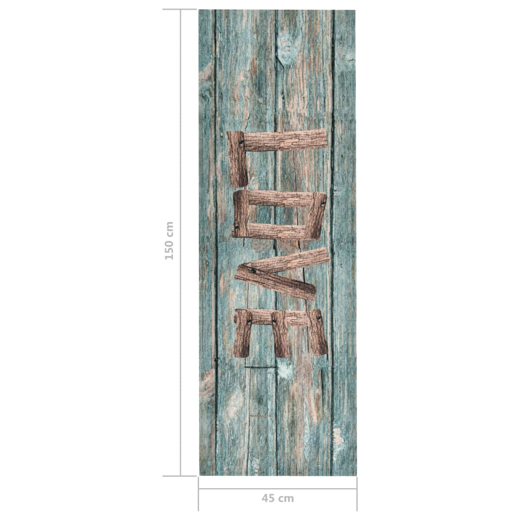 Kitchen Floor Mat | Blue, Brown | Polyamide, Latex | 45x150 cm