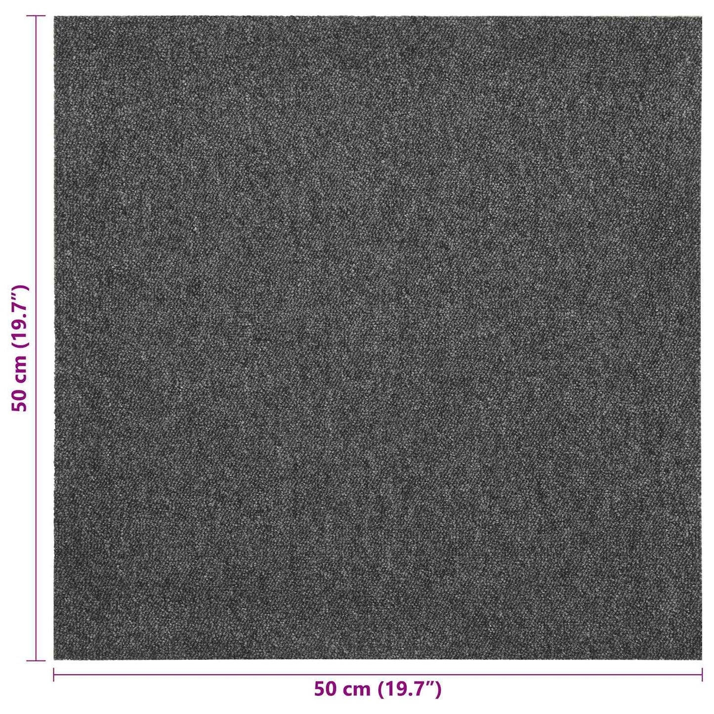 Carpet 20 pcs Anthracite 50 x 50 cm 100% Polypropylene