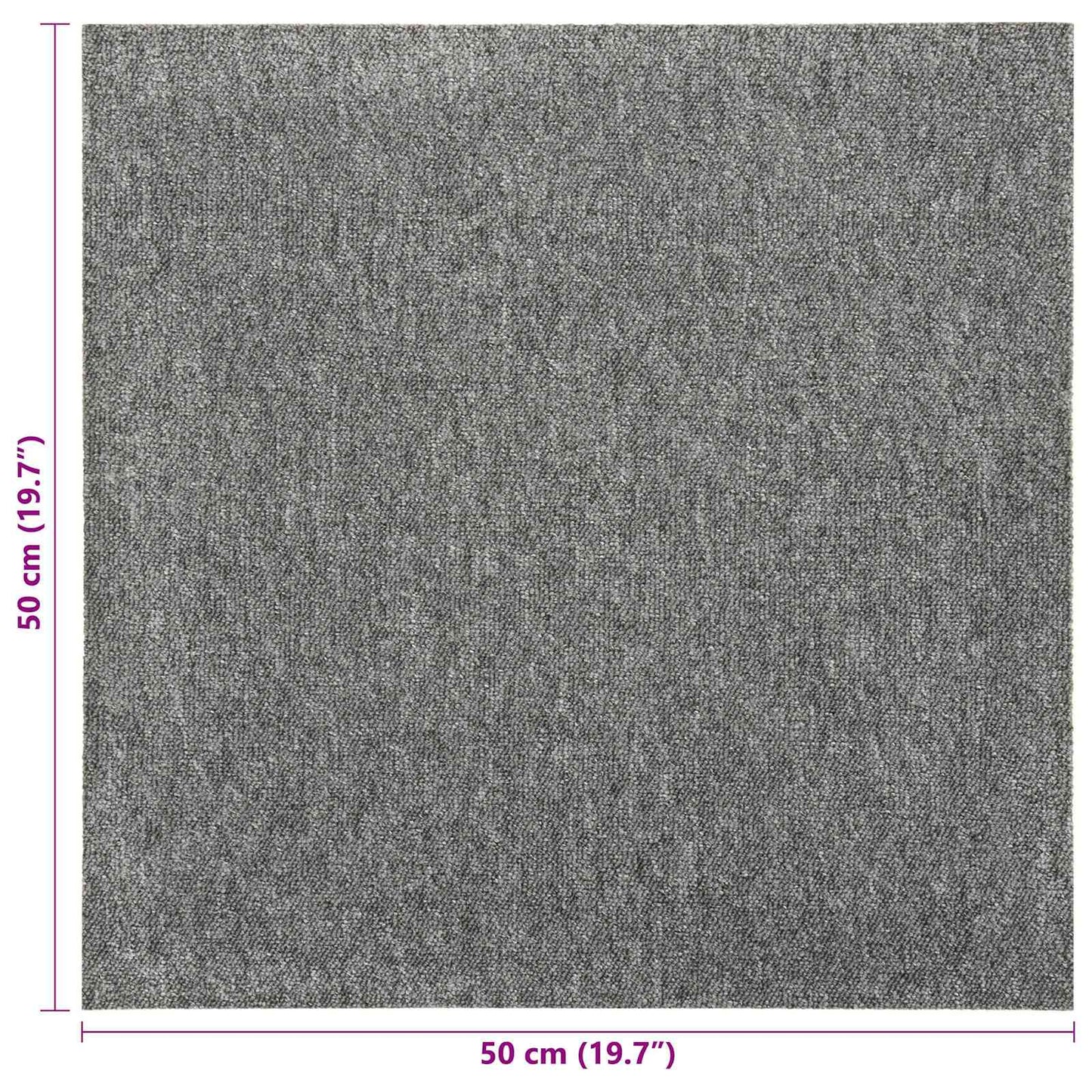 Carpet 20 pcs Grey 50 x 50 cm 100% Polypropylene