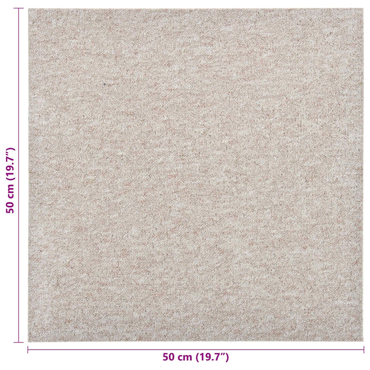 Carpet 20 pcs Light Beige 50 x 50 cm 100% Polypropylene