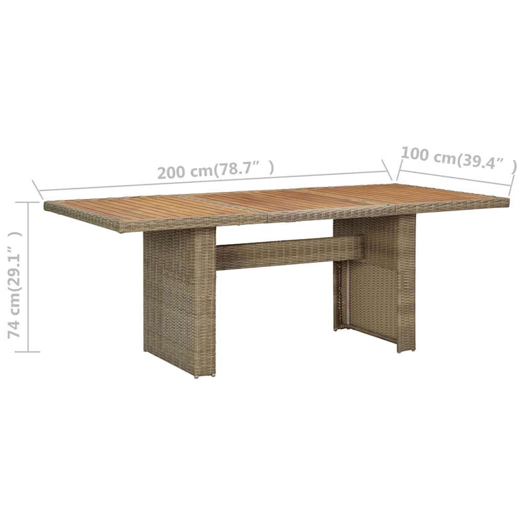 Dining Table | Brown | PE Rattan | Large | Durable | Dining Table