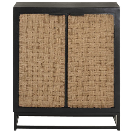 Sideboard | Black, Natural Jute | Solid Mango Wood, Iron, Jute