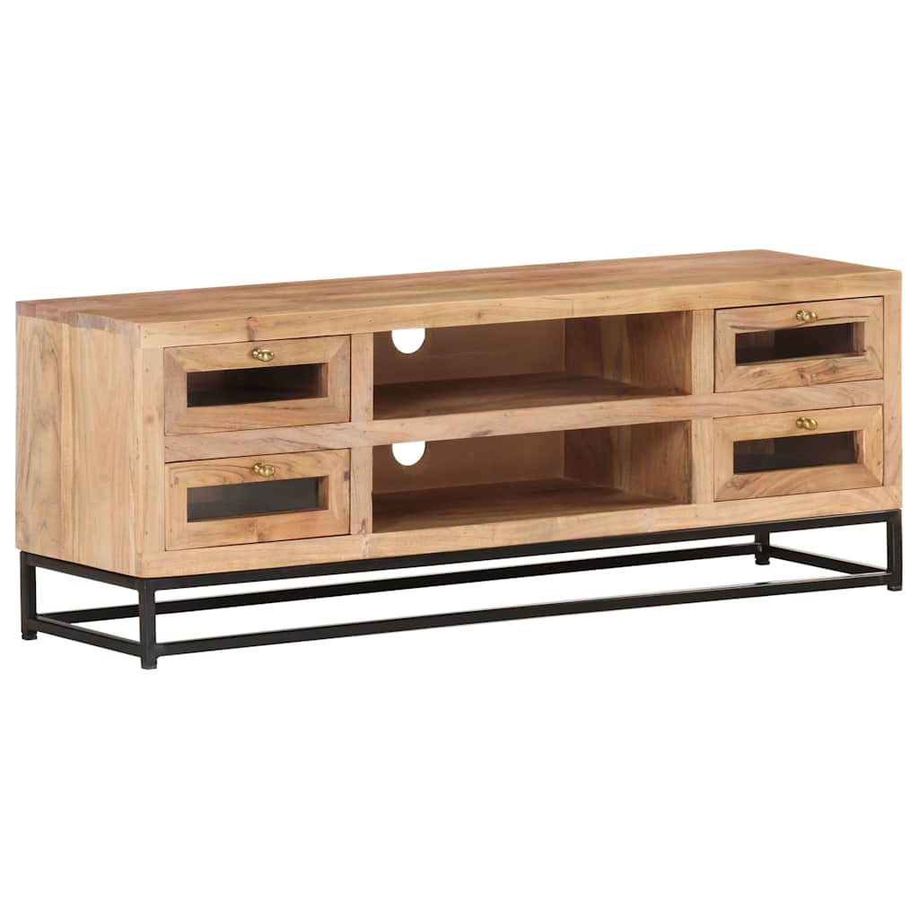 TV Cabinet | Natural Wood | Solid Acacia Wood, Powder-Coated Steel