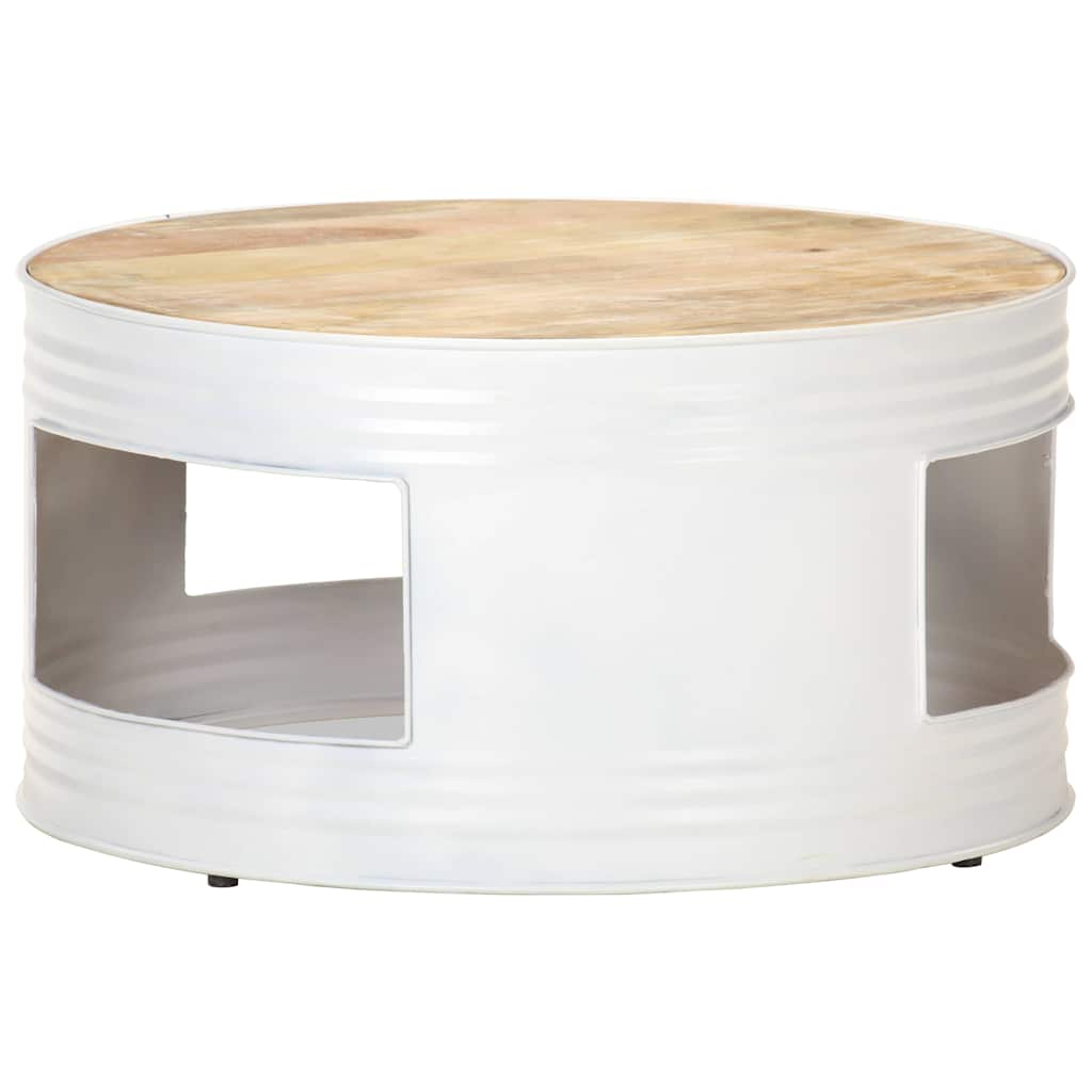 Coffee Table | White | Mango Wood, Powder-Coated Iron | Medium | Durable