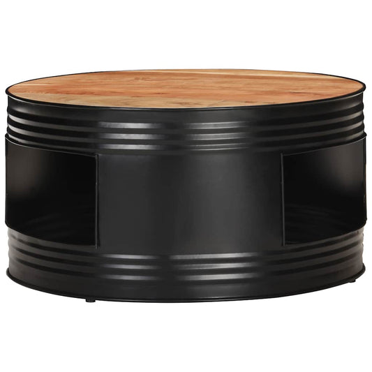 Coffee Table | Black | Solid Acacia Wood | Medium | Round