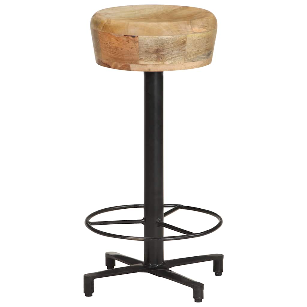 Bar Stool | Set of 2 | Natural Wood and Black