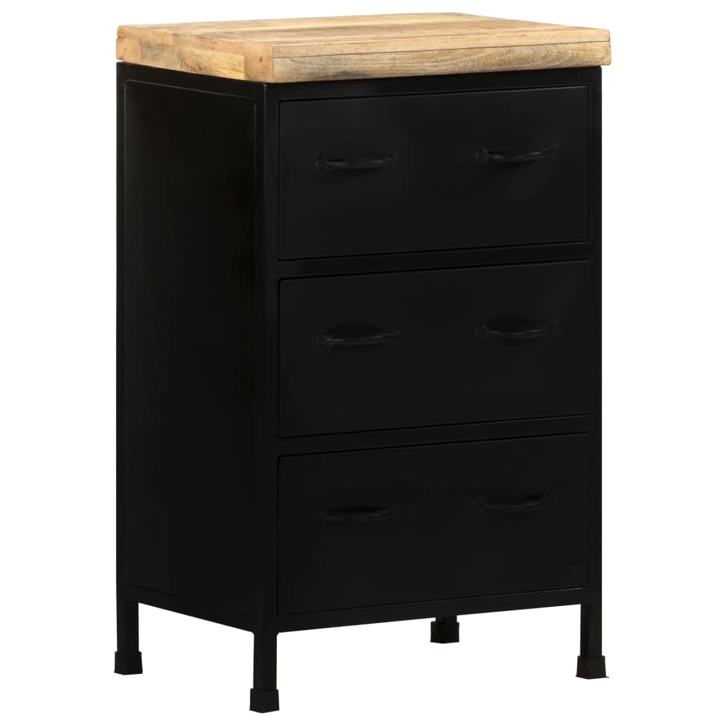 Sideboard | Black | Rough mango wood | Medium | Industrial Sideboard