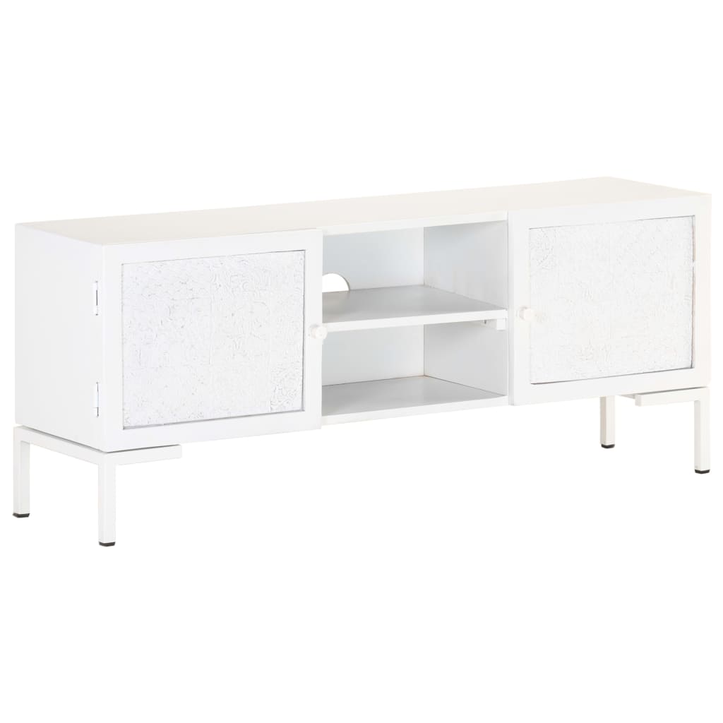 TV Cabinet | White | Solid mango wood, powder-coated steel | Medium