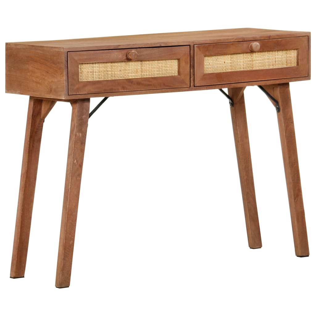Console Table | Wheat finish | Solid mango wood with natural cane