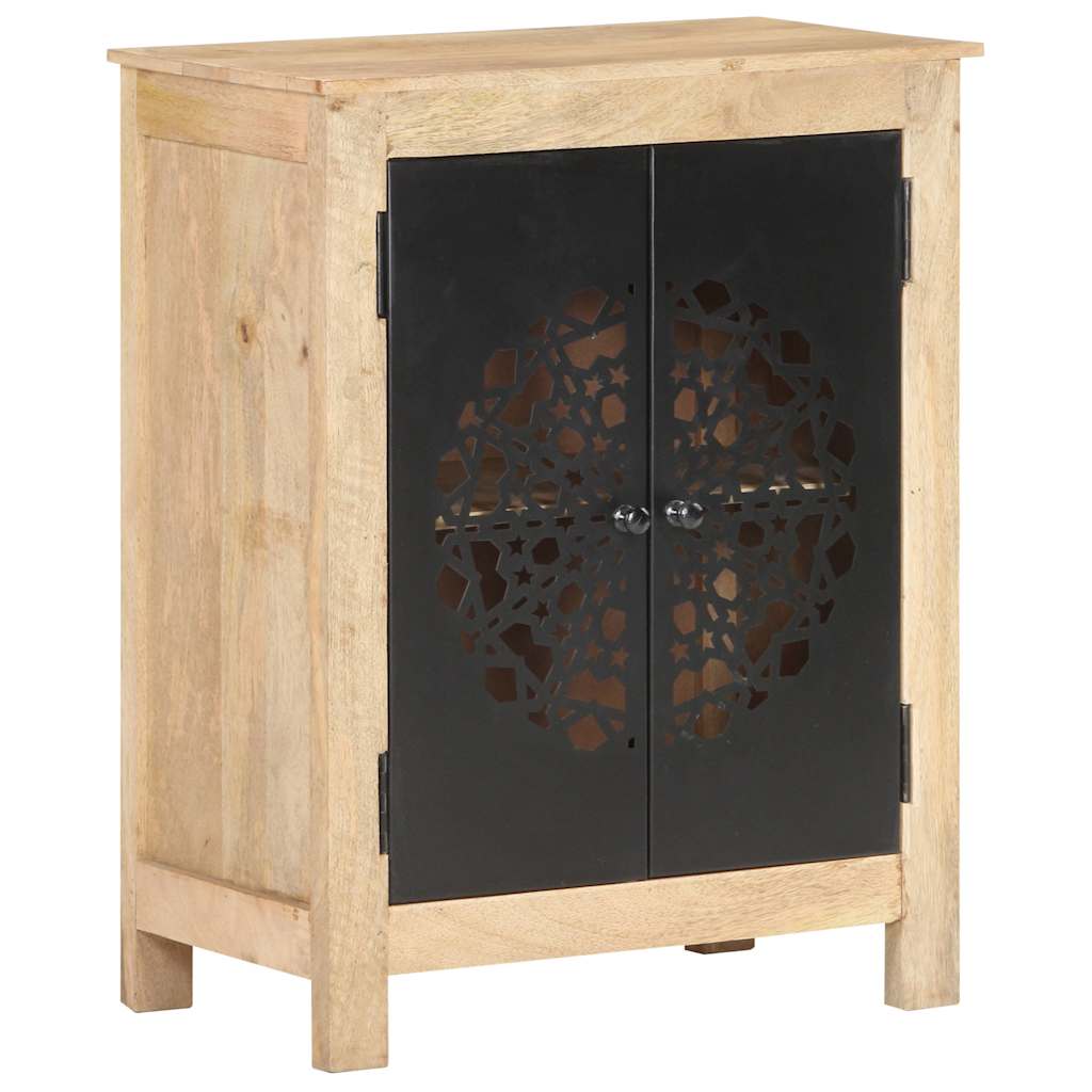 Sideboard | Natural wood with black doors | Solid Mango Wood