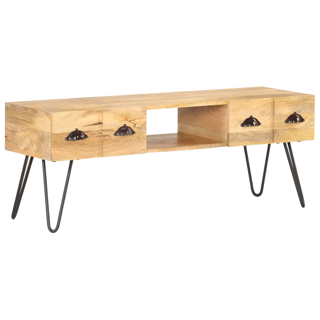 TV Cabinet | Natural Mango Wood | Solid Mango Wood, Iron