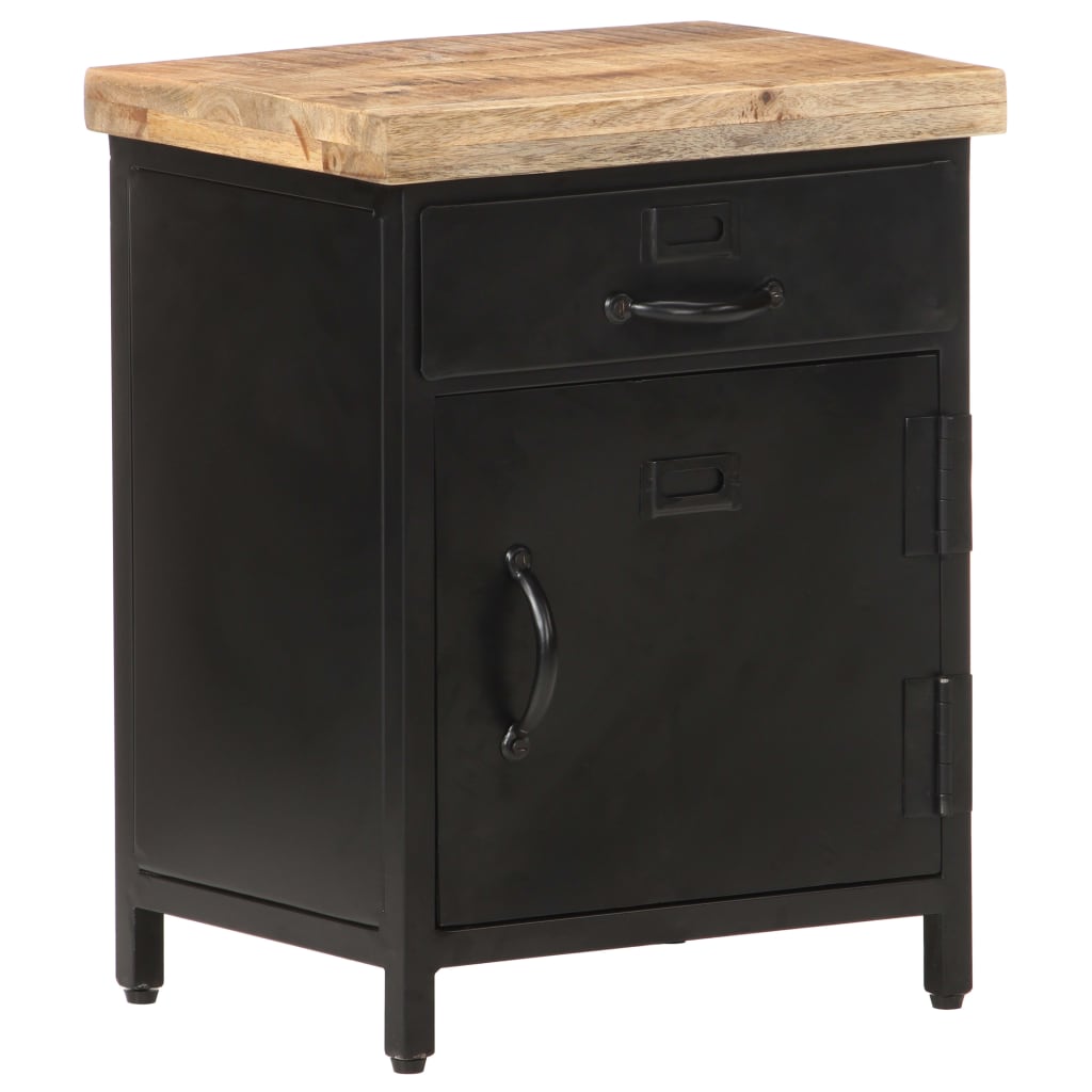 Bedside Cabinet | Black and natural wood