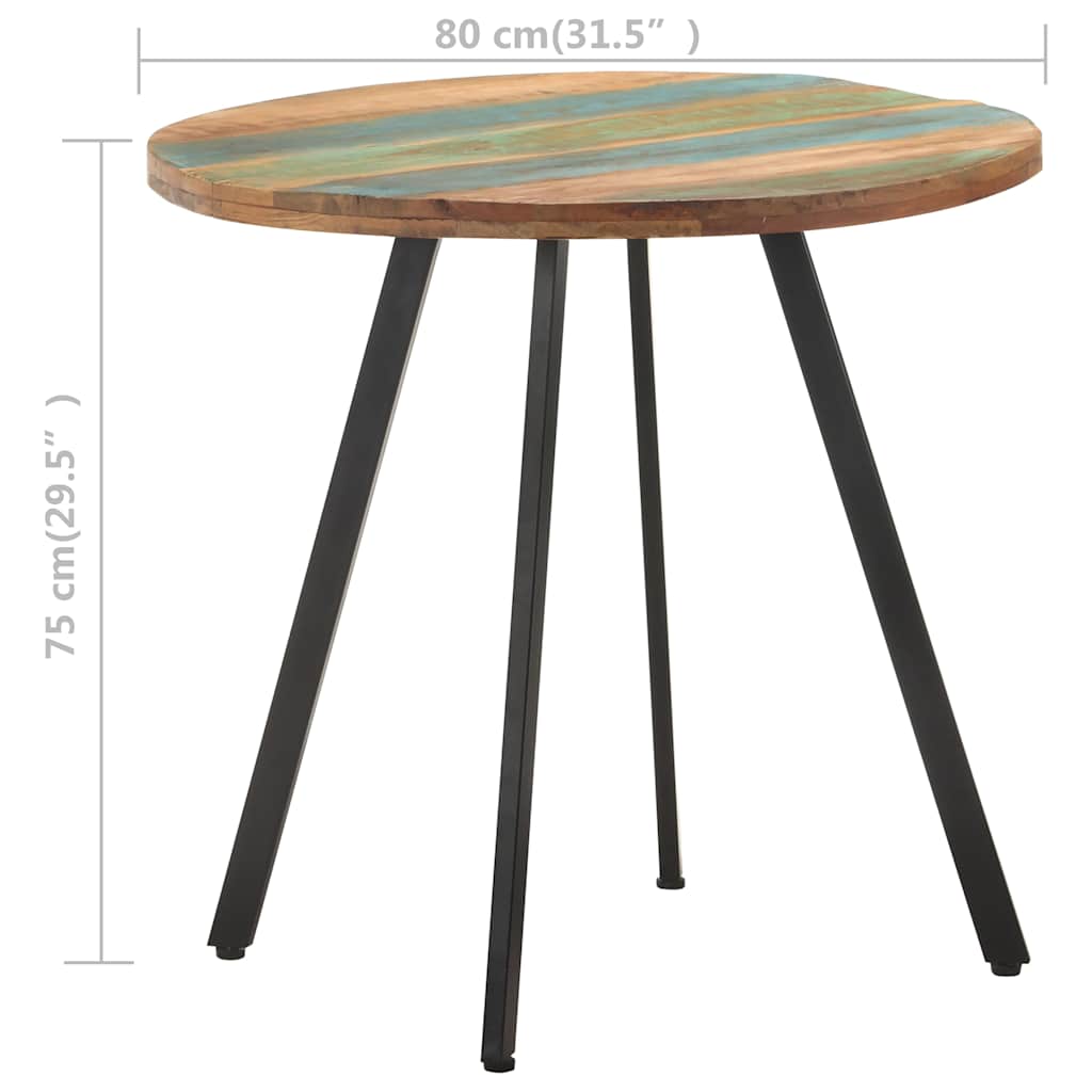 320484 vidaXL Dining Table 80 cm Solid Reclaimed Wood