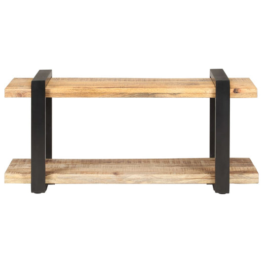 Tv Cabinet | Natural Wood, Black | Rough Mango Wood, Iron | 90 cm