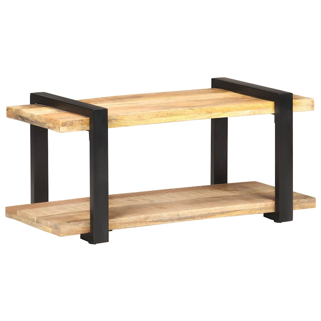 Tv Cabinet | Natural Wood, Black | Rough Mango Wood, Iron | 90 cm