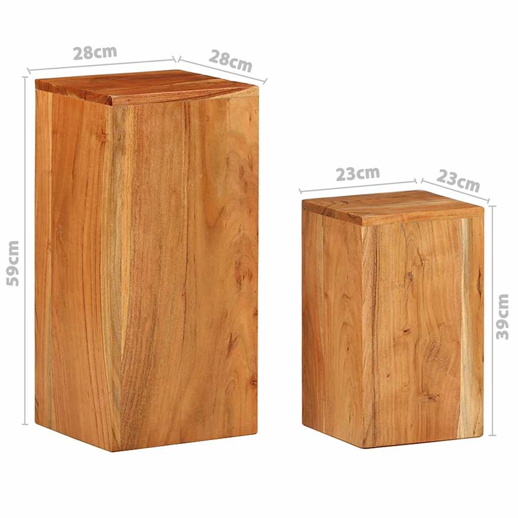 Plant Stand | Set of 2 | Varied shades of acacia wood | Solid acacia wood