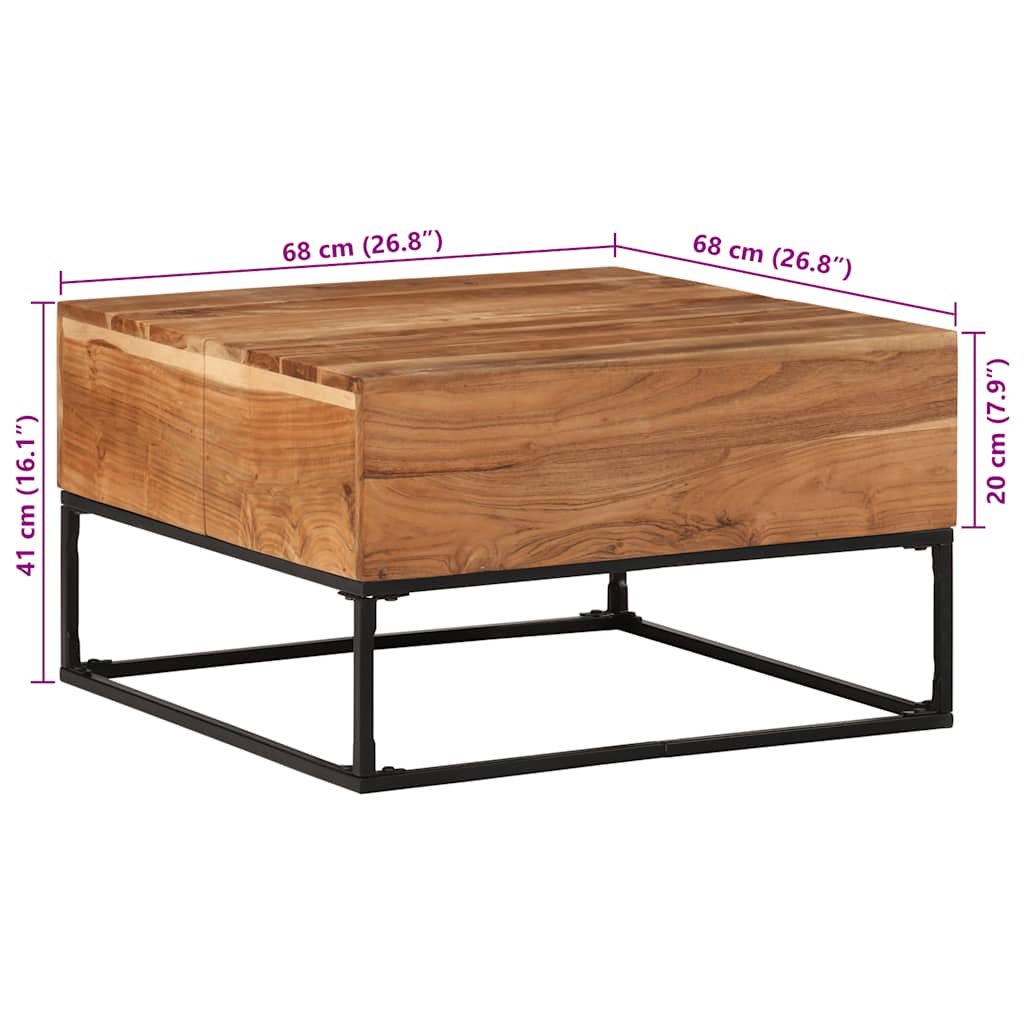 vidaXL Coffee Table Brown Solid Acacia wood Medium Durable
