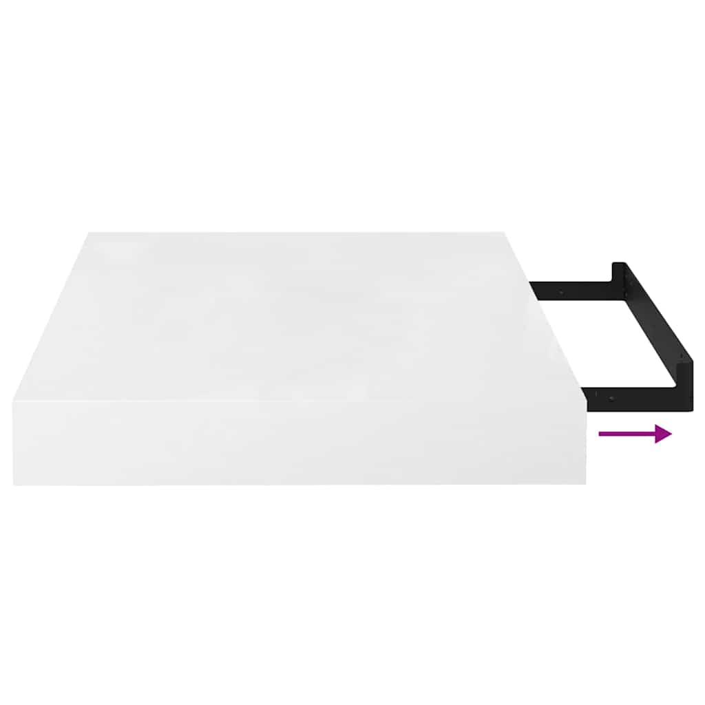 Floating Wall Shelves 4 pcs High Gloss White 9.1"x9.3"x1.5" MDF