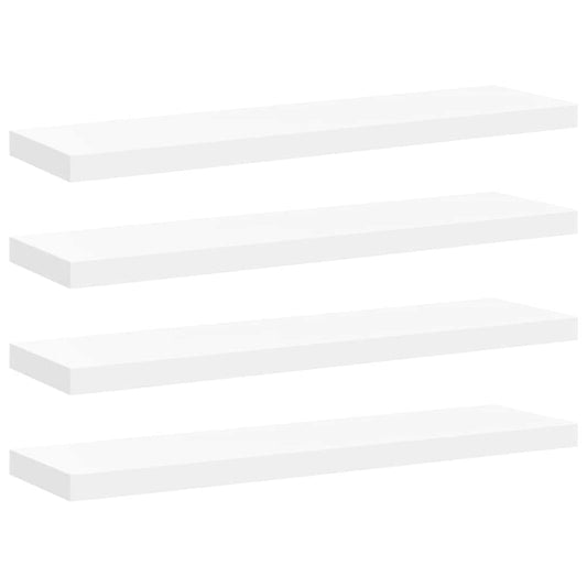 Floating Wall Shelves 4 pcs White 90x23.5x3.8 cm MDF