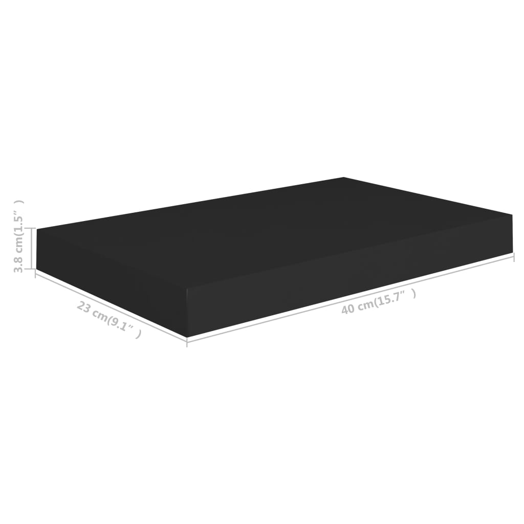 Wall Shelf Set of 2 Black Honeycomb MDF, metal Medium