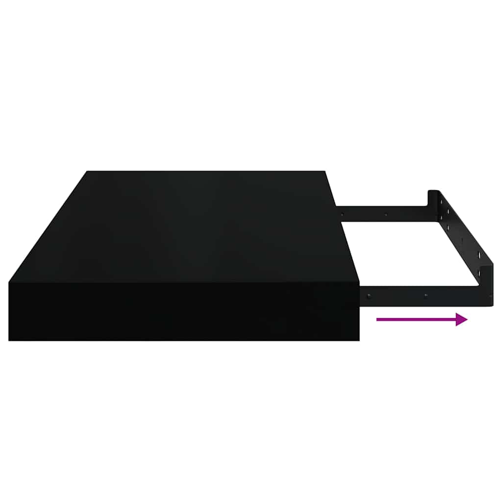 Floating Wall Shelves 4 pcs Black 40x23.5x3.8 cm MDF