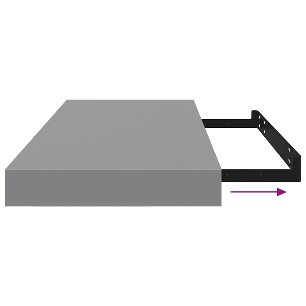 Floating Wall Shelves 4 pcs Gray 23.6"x9.3"x1.5" MDF