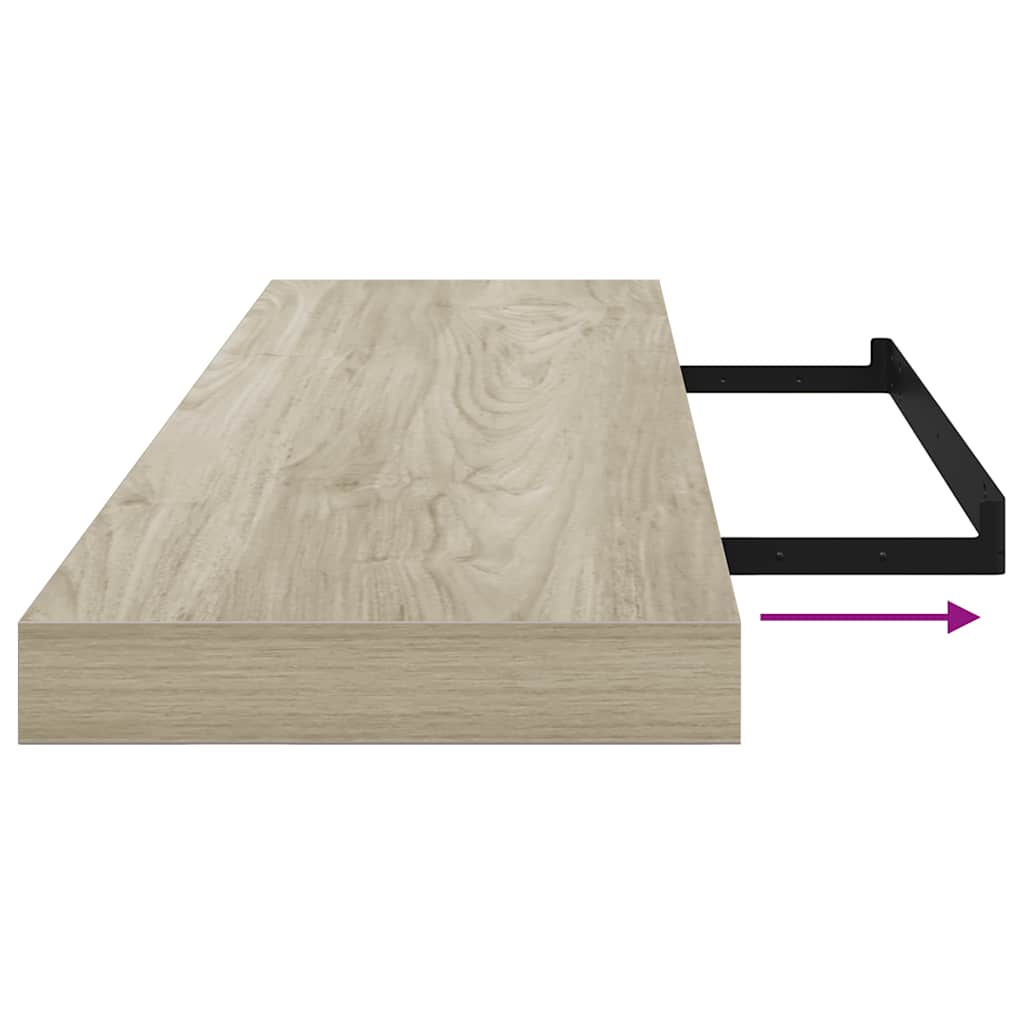 Floating Wall Shelves 2 pcs Oak 90x23.5x3.8 cm MDF