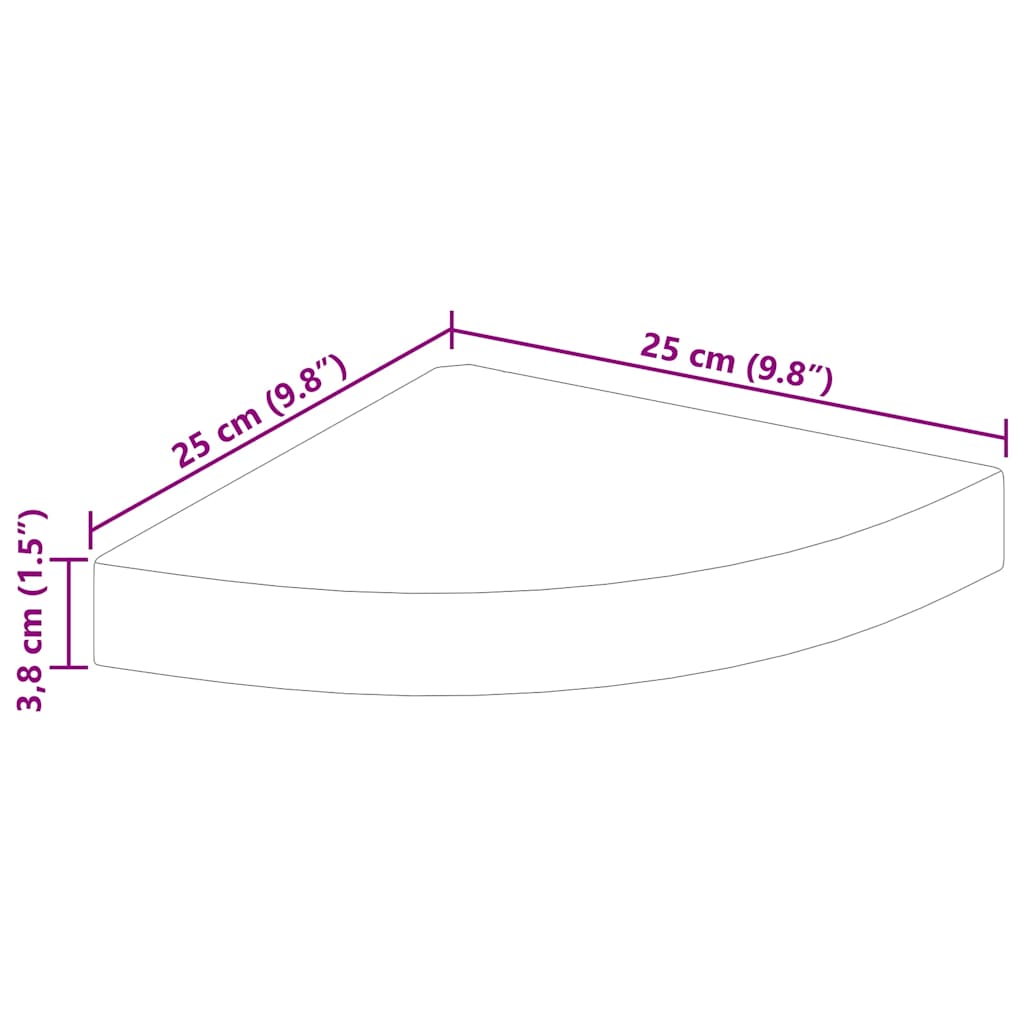 Corner Shelf | Set of 4 | High Gloss Black | Honeycomb MDF and Metal