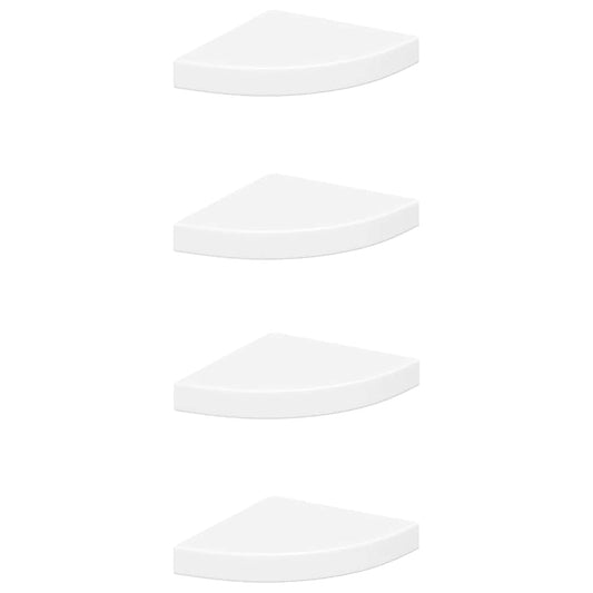 Floating Corner Shelves 4 pcs White 25x25x3.8 cm MDF