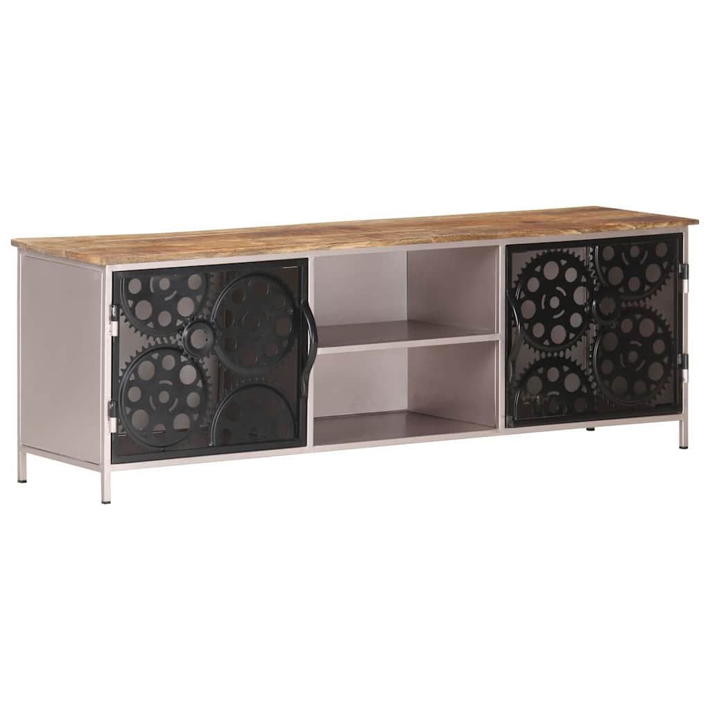TV Cabinet | Rough Mango Wood with Iron Accents