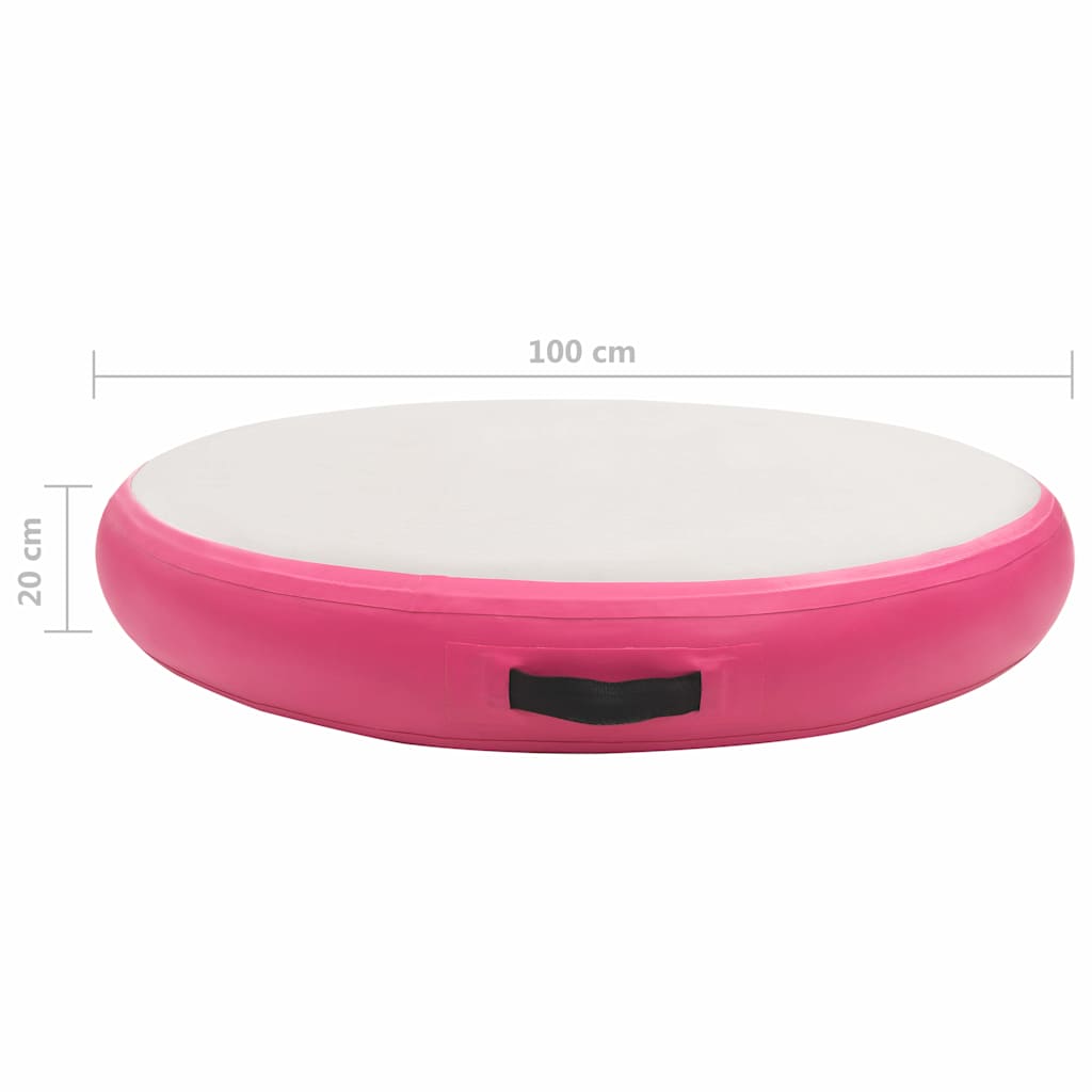 Inflatable Gymnastic Mat with Pump 100x100x20 cm PVC Pink