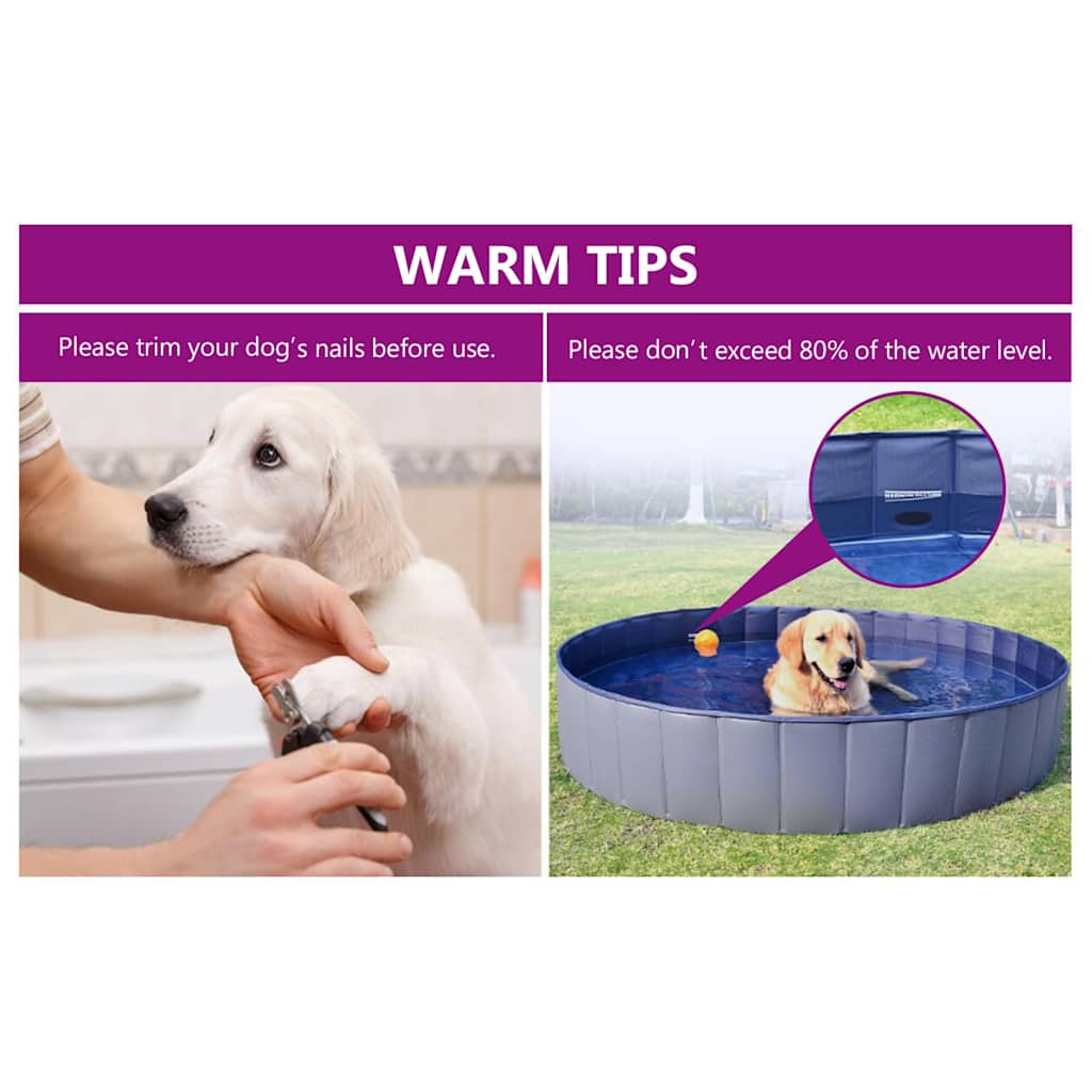 Dog Swimming Pool | Blue | PVC | 200 x 30 cm | Collapsible