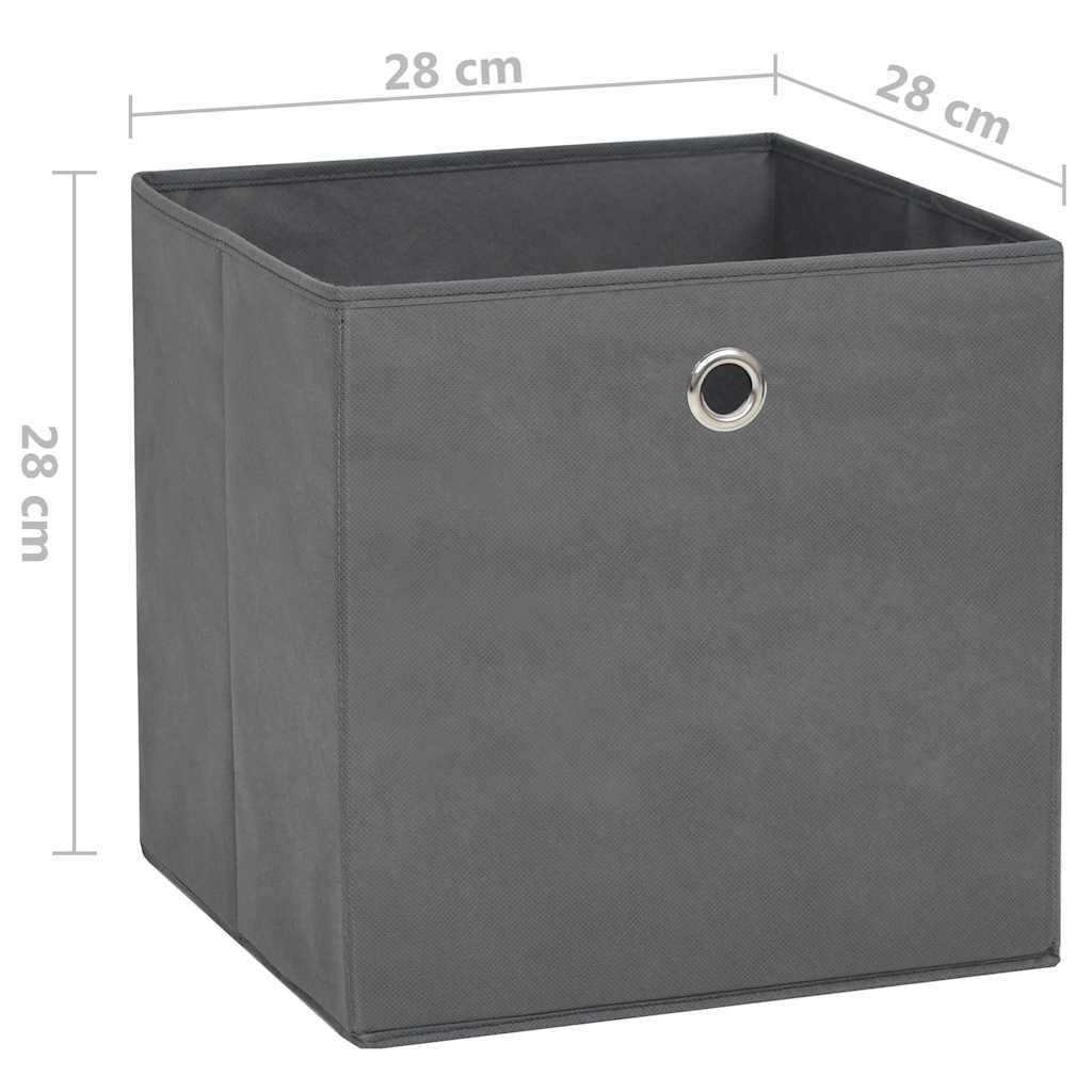 Storage Boxes 10 pcs Non-woven Fabric 11"x11"x11" Gray