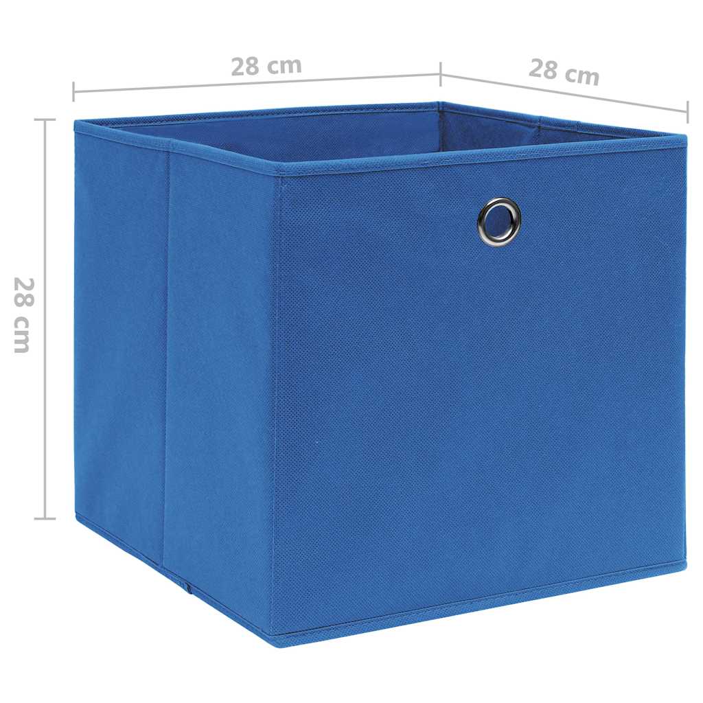 Storage Box | Set of 10 | Blue | Non-woven fabric | 28x28x28 cm