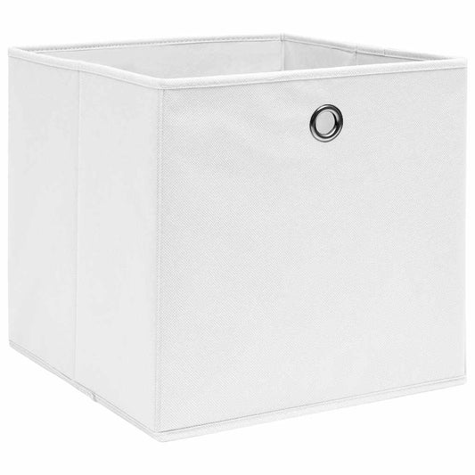 Storage Boxes 4 pcs Non-woven Fabric 28x28x28 cm White