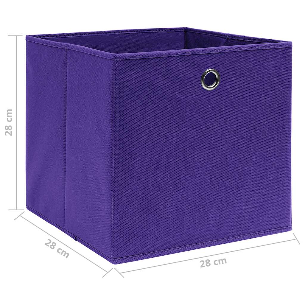 Storage Box | Set of 10 | Purple | Non-woven fabric | Foldable