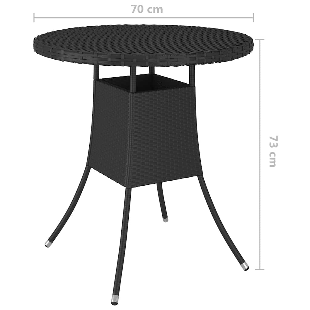 Garden Table | Black | PE rattan | Small | Durable | Garden Table