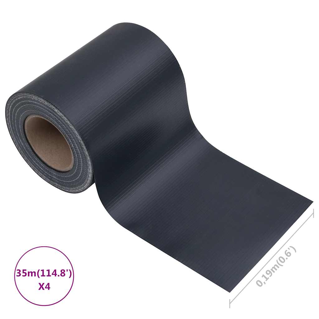 Privacy Strips PVC 140x0.19 m Matte Dark Grey