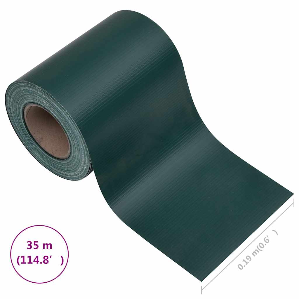 Privacy Strip PVC 35x0.19 m Matte Green