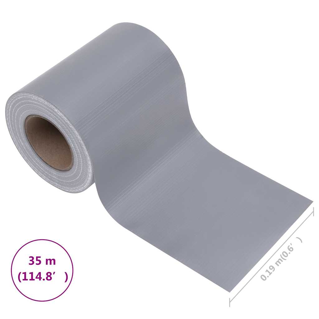 Privacy Strip PVC 35x0.19 m Matte Light Grey